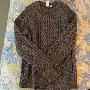 Gray Gap cable knit sweater